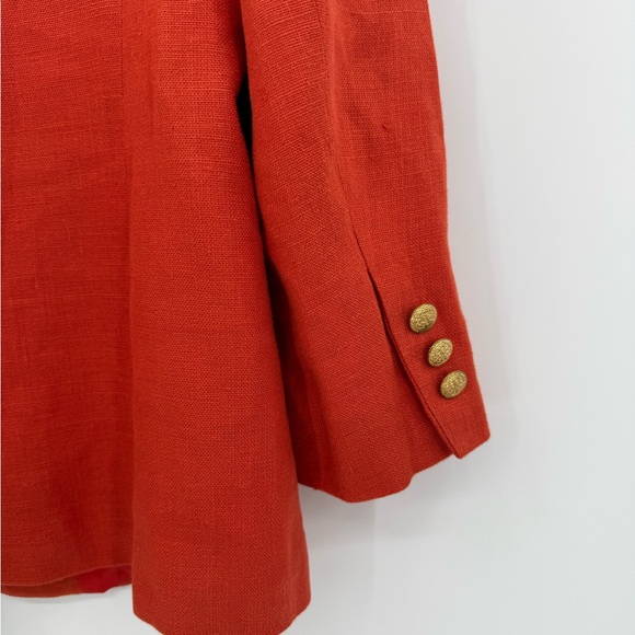 Brooks Brothers Vintage 100% Linen Notched Lapel Blazer Jacket in Red | Size 8 - Picture 5 of 7
